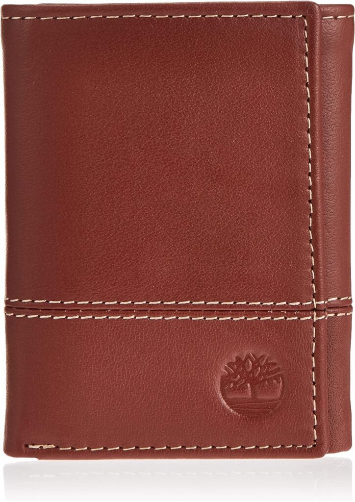 Timberland Mens Genuine Leather RFID Blocking Trifold Wallet