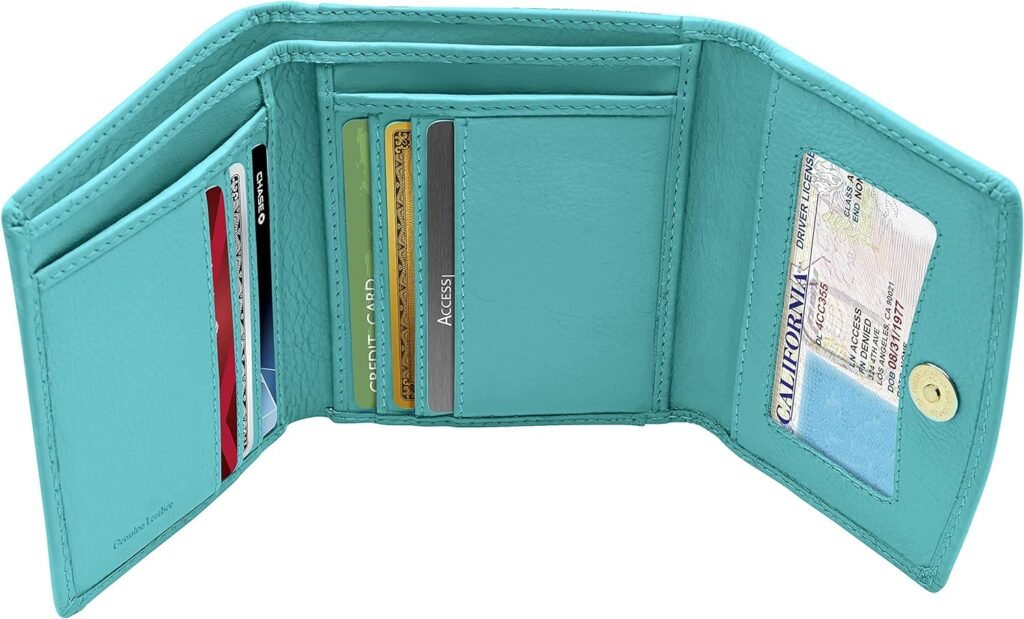 Access Denied REAL LEATHER Small Wallets For Women - Compact Ladies Credit Card Holder With Coin Purse RFID Holiday Gifts For Her