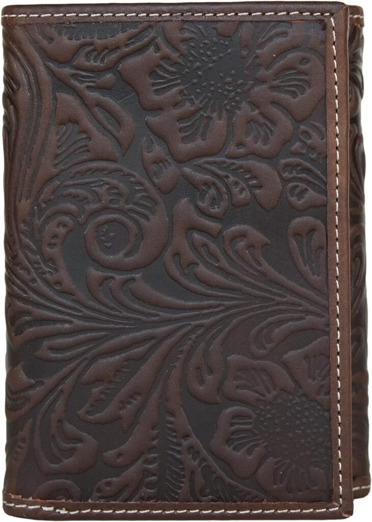 Lucky Brand Mens Embossed Trifold and L-fold Wallet (Available in Cotton Canvas Or Leather)
