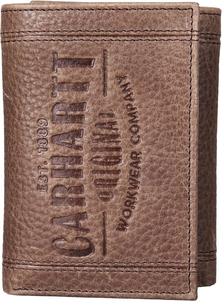 Carhartt Trifold, Durable Wallets for Men, Available in Leather and Canvas Styles