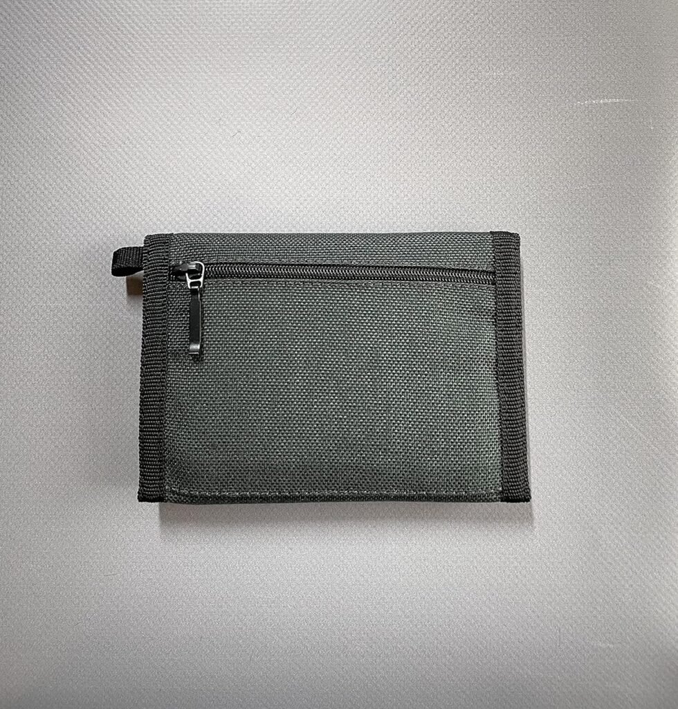 Trifold Mens Wallet-Military Tactical Men Wallets- ID Card Holder - Canvas Thin Front Pocket Travel Wallet-Coin Zipper Pocket