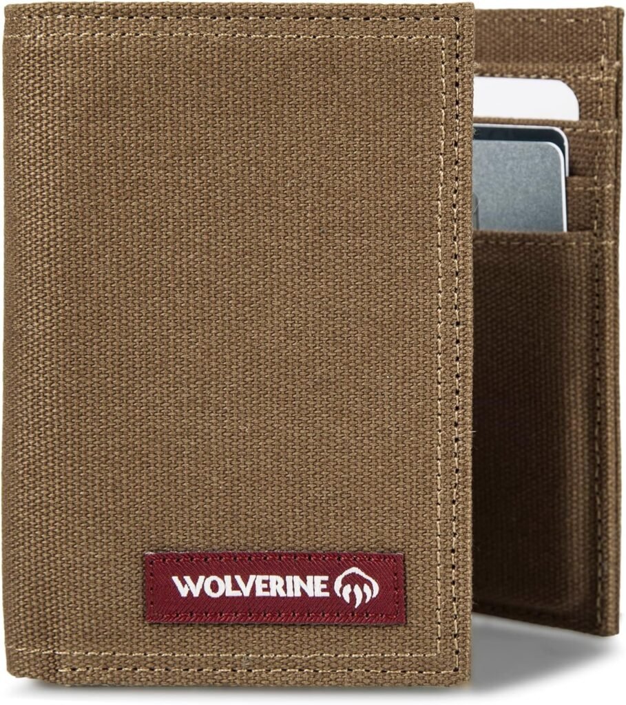 WOLVERINE Mens RFID Blocking Rugged Trifold Wallet (Avail in Cotton Canvas Or Leather)