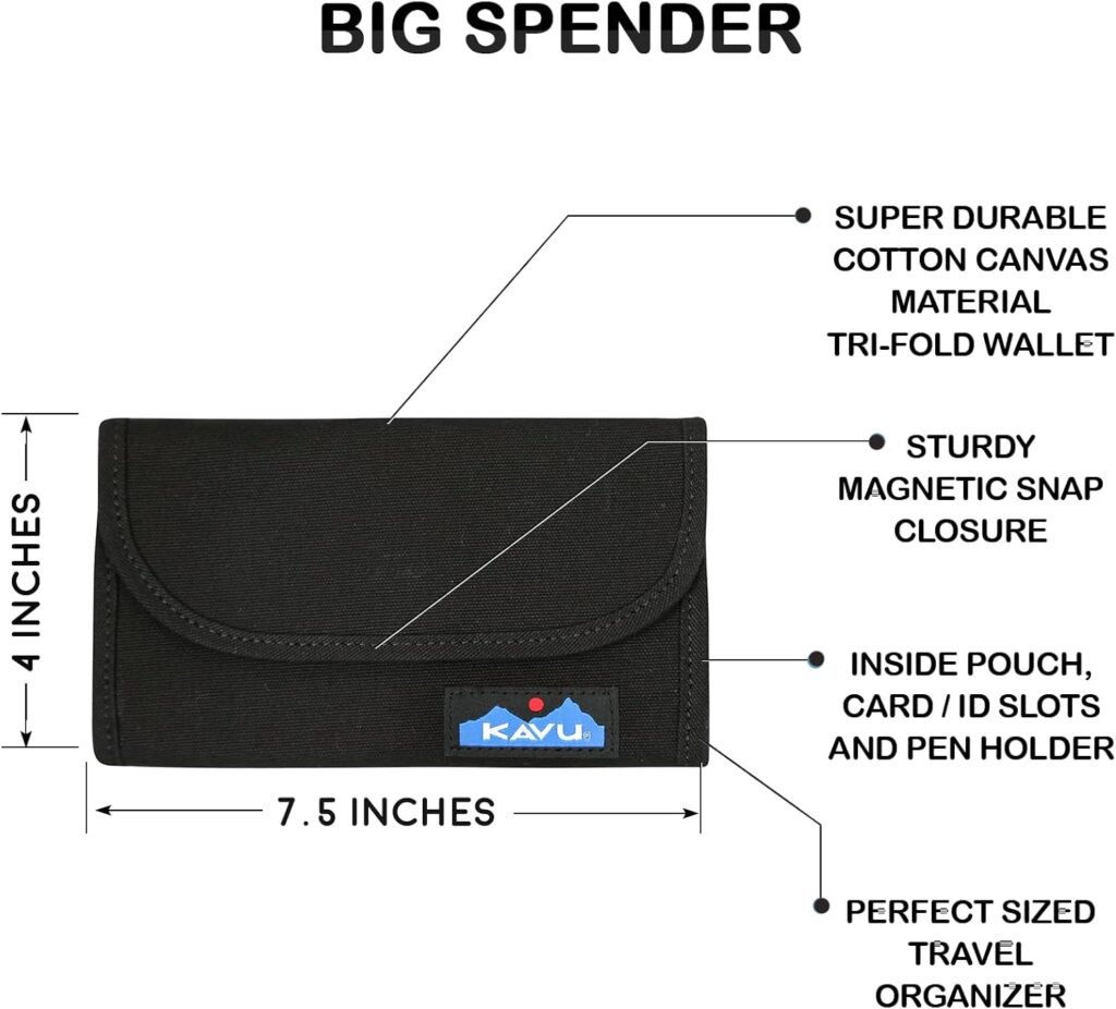 KAVU Big Spender Tri-fold Wallet Clutch Travel Organizer
