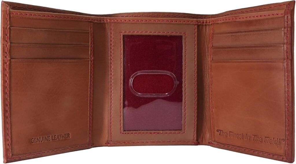 Rawlings Baseball Stitch Trifold Wallet Brown