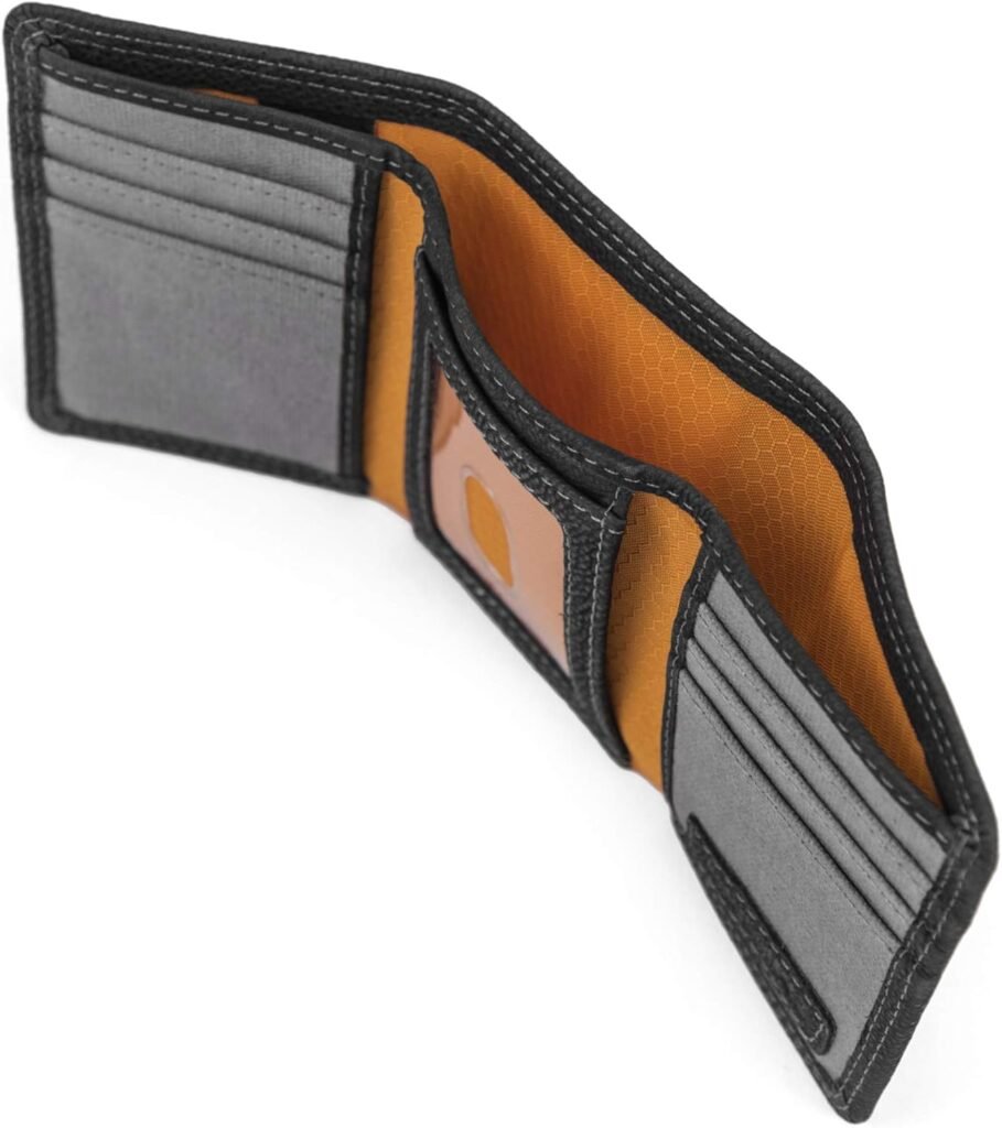 Timberland PRO Mens Leather RFID Trifold Wallet with Id Window